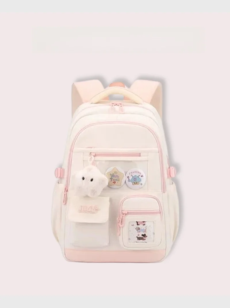 Mochila Escolar Grande Clnoe Kenok para Meninas do Ensino Fundamental, Leve e Prática, com Bolsa de Ombro e Capa