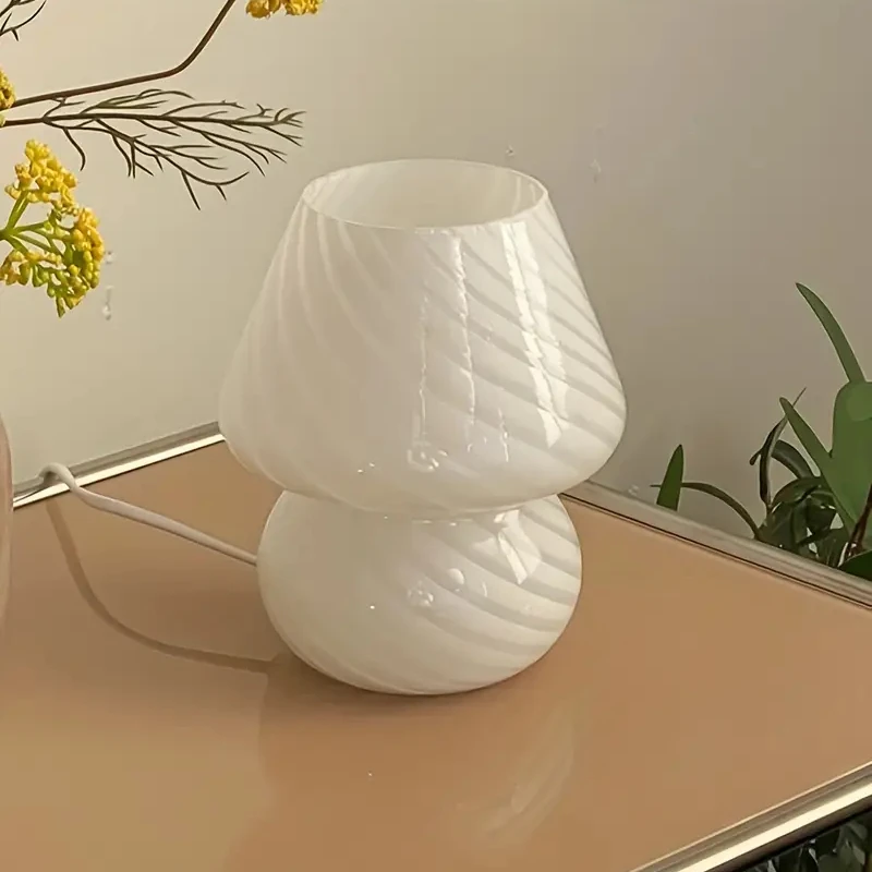 Glass Mushroom Lamp Nordic Internet Famous Style European Living Room Bedside Ambience Lamp