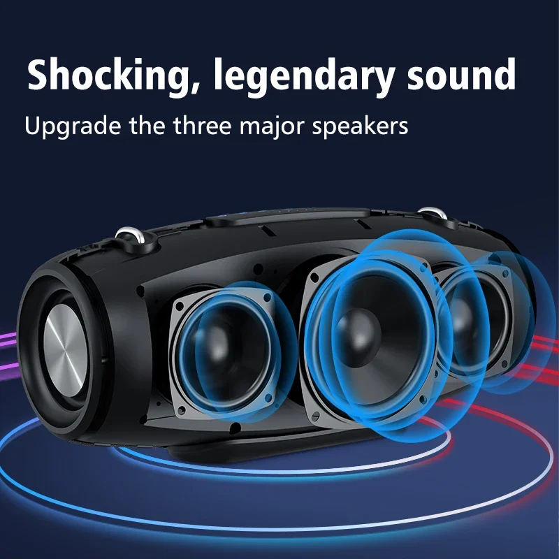 Portable Speaker with Two Wireless Microphones and Shoulder Strap Support TWS