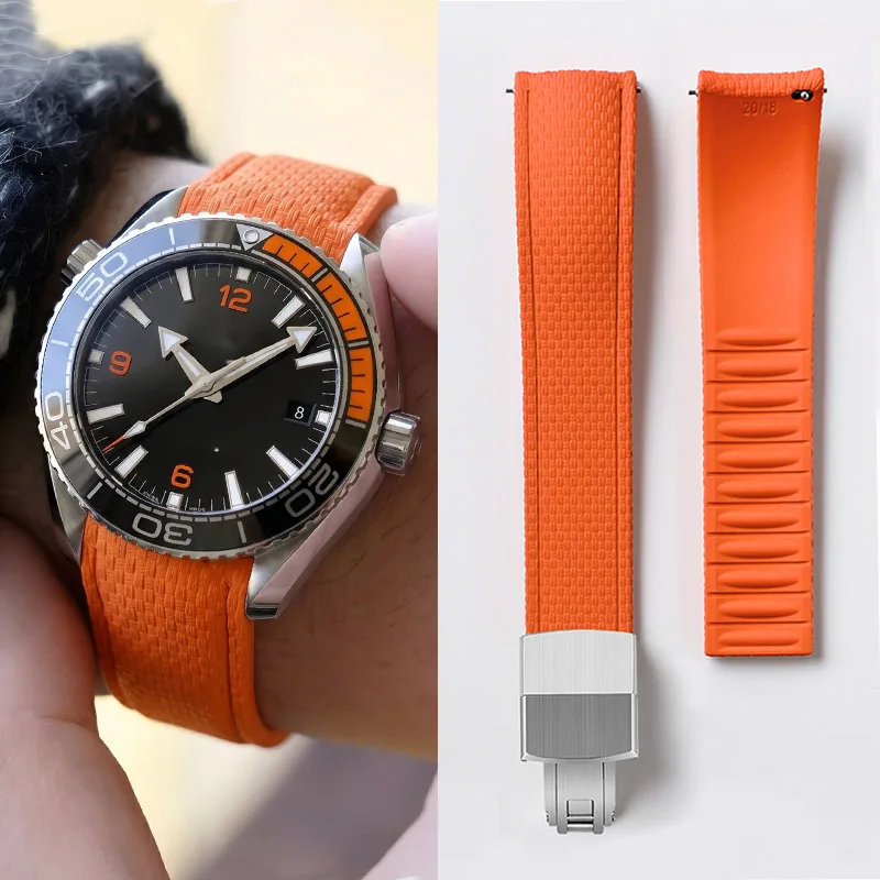 18mm 19mm 20mm 21mm 22mm 24mm Fluoro Rubber Watch Strap for Tissot Le Locle Timex SEIKO Citizen Watchband Quick Release Bracelet