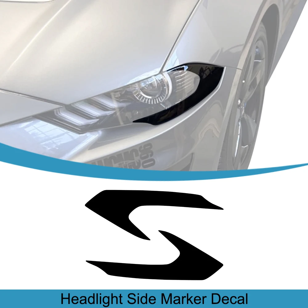 

Car Headlight Side Marker Decal Headlight Overlay Vinyl Stickers Cover for Ford Mustang 2018 2019 2020 2021 Exterior Accessories