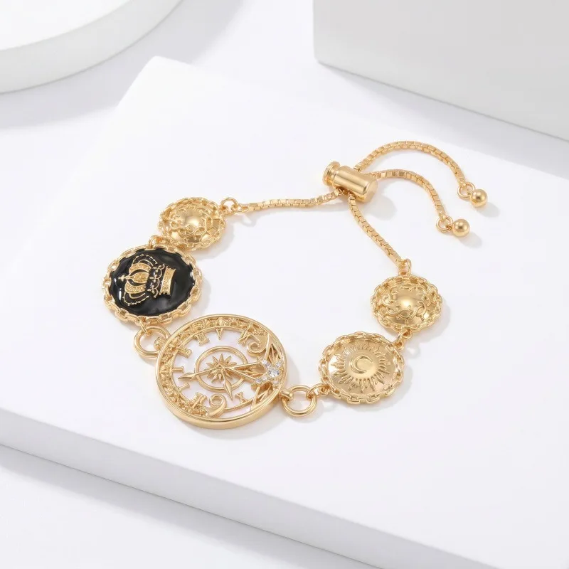 European American Vintage Bracelet for Women Luxury Elegant High-end Wristband Minimalist Unique Design Fashion Jewelry Ornament