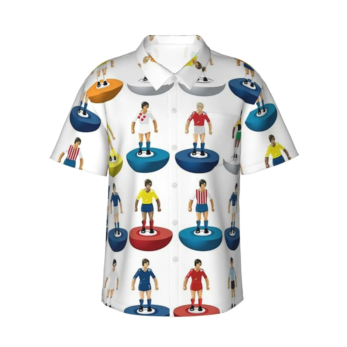 

World Subbuteo Players Men's Shirts Hawaiian Short Sleeve Shirt Casual Lapel Tops for Summer Beach