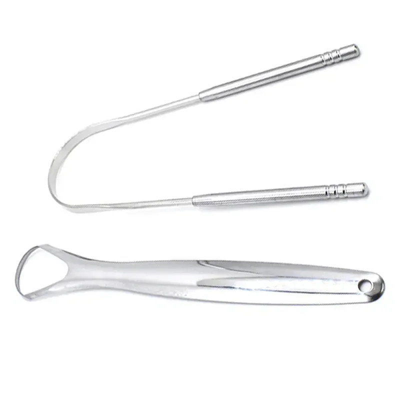 Stainless Steel Tongue Scraper 1 Pcs - Ultimate Oral Care Tool for Bad Breath Removal