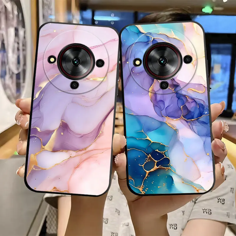 Para ZTE Blade A76 5G Funda protectora de silicona suave para ZTE Blade A76 A 76 BladeA76 5G Funda de teléfono con estampado Floral de mármol Funda