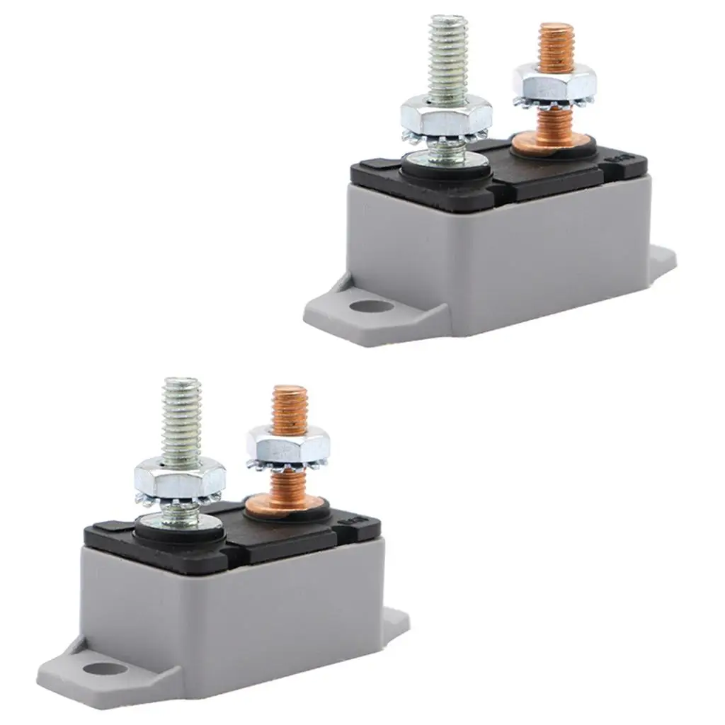 50A Auto Reset Circuit Breaker with IP66 Cover Fuse Stud Bolt for Car Truck Boat RV Audio