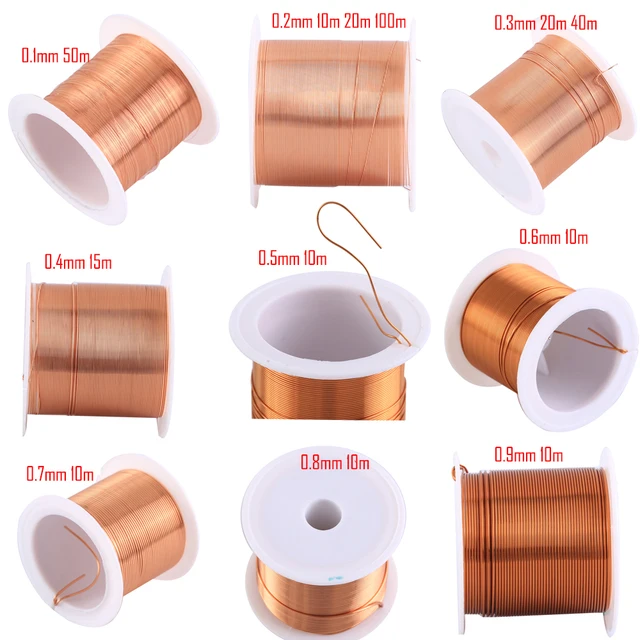 Cewka Drut miedziany0,1 mm 0,2 mm 0,3 mm 0,4 mm 0,5 mm 0,6 mm 0,7 mm 0,8 mm 1,20 mmKabel Drut miedziany Drut magnetyczny Drut emaliowany miedziany