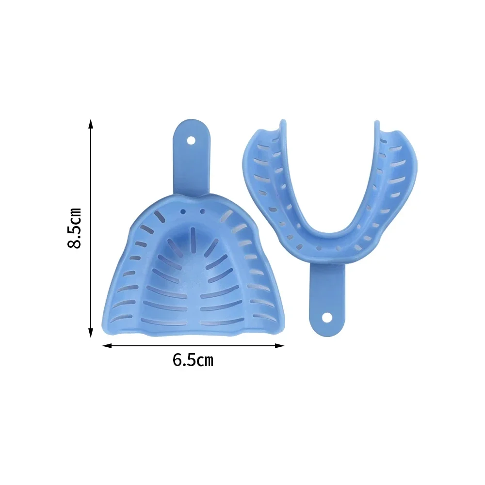 ‌6pcs Dental Lab Impression Trays Set Colorful Disposable Plastic for Kids Adults Clinic Teeth Holder Supplies