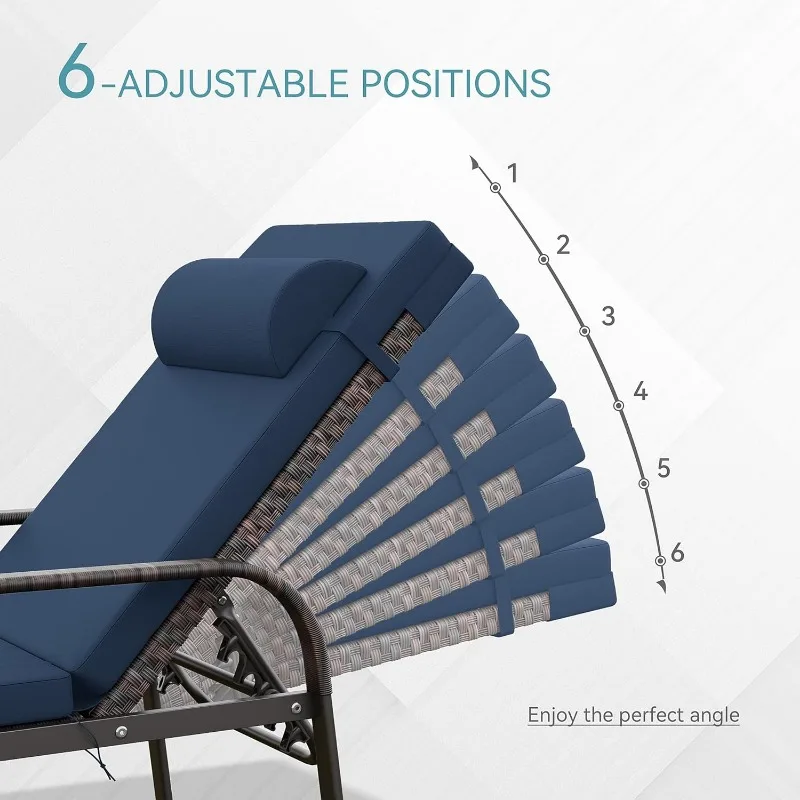 Outdoor Chaiselongue 3 Stück Möbel Set Rattan Strand Pool Liegestühle, verstellbare Rückenlehne Liegestuhl