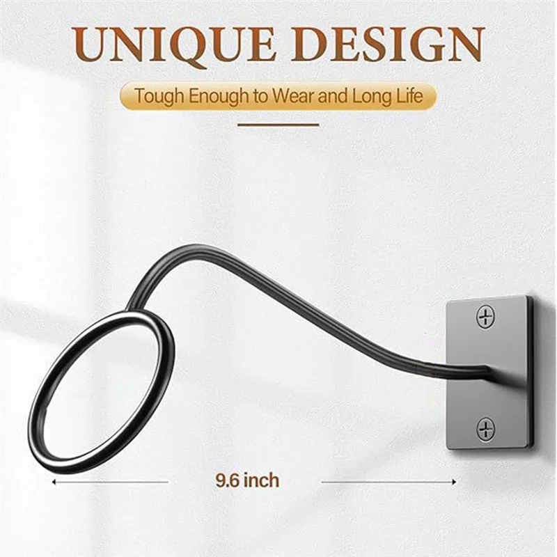 ที่แขวนหมวกคาวบอย ABGR สำหรับติดผนัง, ชุด 4 ชิ้น สำหรับแขวนหมวกโลหะติดผนัง, ตะขอแขวนหมวกสไตล์คาวบอยตะวันตกแบบเรียบง่าย