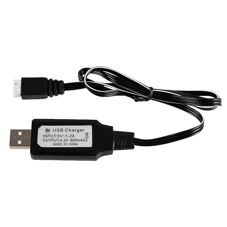 Cargador de batería de litio de 7,4 V, cable de carga de XH-3P con protección, accesorios para aviones de juguete, cable de datos USB