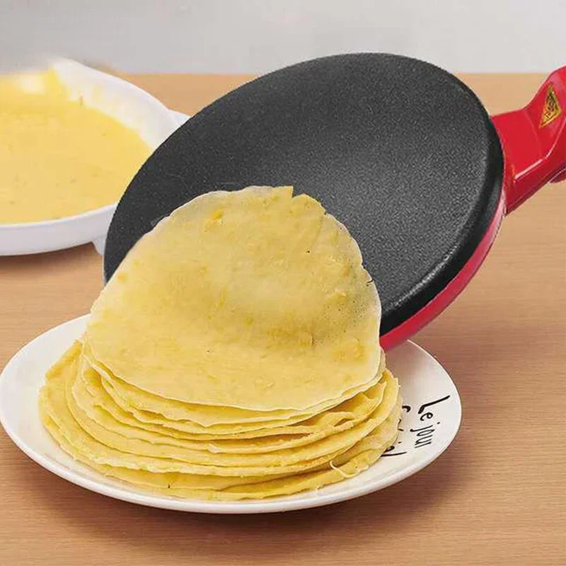 110V/220V Electric Crepe Maker Pie Baking Pan Non-stick Pancake Cooking Machine Chinese Spring Roll Pizza Griddle Cooker EU US