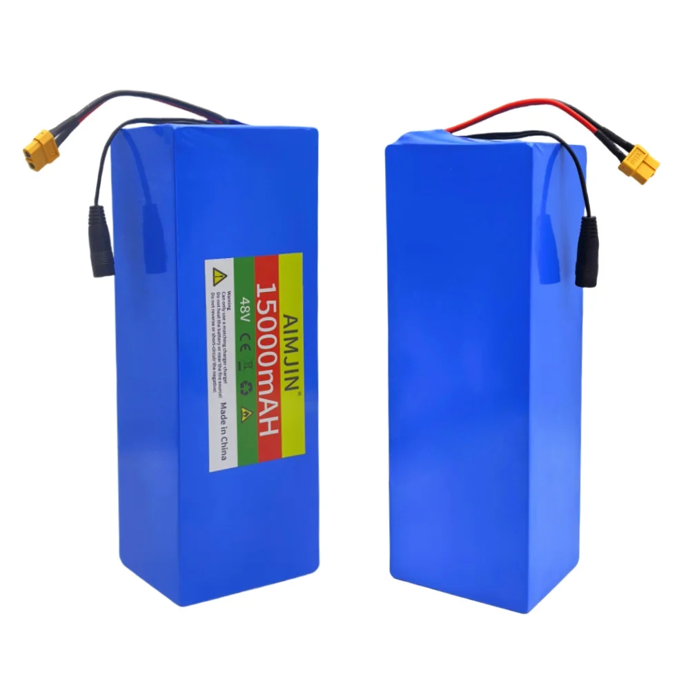 13S4P 48V 15000mAh 18650 Lithium Battery Pack,for Electric Scooter Bicycle Li-ion Replacement Batteries with BMS