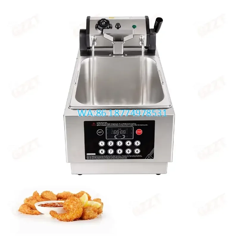 Wmwmnu Automatic Lifting Commercial Ventless Smokeless Deep Fryer 5-stage Electronic Purifier With 2 Independent Control