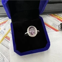 Princess Diana Lab Amethyst Diamond Promise Ring Wedding Band Rings for Women Bridal Engagement Party Jewelry