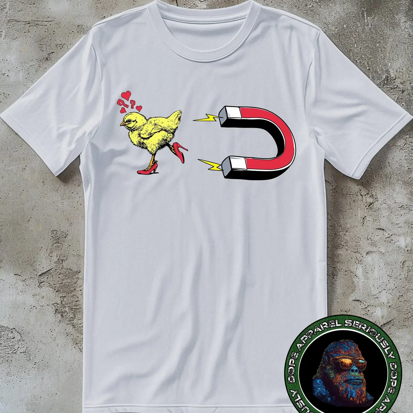 Chick MagneT T Shirt Dad Chicken for Men Funny Gag Him vintage Washed Versatile Stretched fashion Top For Everyday Wear