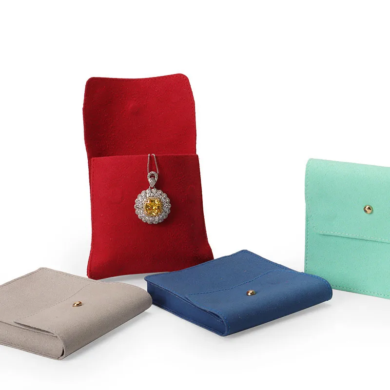 Magnet Buckle Microfiber Jewelry Flannel Bag Jewelry 3d Dust Bag Bracelet Storage Pouch Jewelry Packaging Bag Velvet Gift