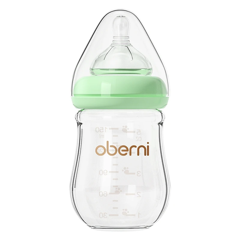 Oberni 120ml 150ml Newborn Feeding Milk Bottle Cute Anti Colic With Glass Material