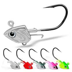 Fish Head Hooks 30g 35g 45g Fishing Hook 3D Eye Soft Worm Baits Jig Head Lure Hook for Sea Bass Pike Fishing Accessories Tackle