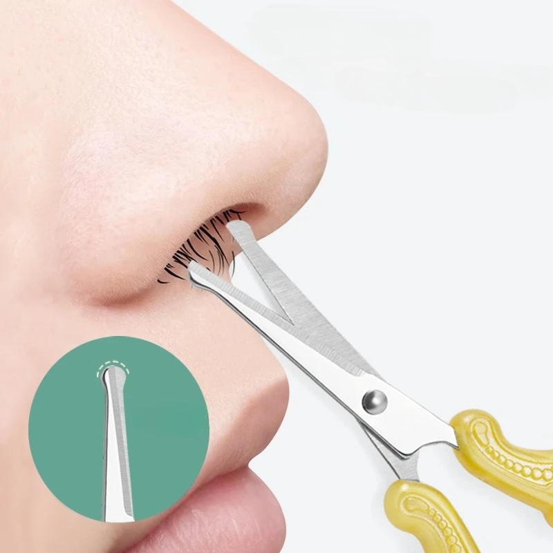 3Pcs Round Head Stainless Steel Nose Hair Scissors Beauty Scissors For Eyebrows Nose Hair Beard Ear Hair Eyebrow Scissors