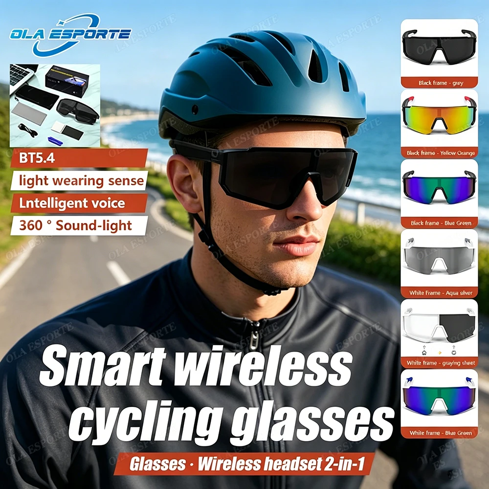 

Умные поляризационные очки для велоспорта и бега с Bluetooth, функцией звонков, дистанционным управлением, наушниками для музыки и спорта, для вождения