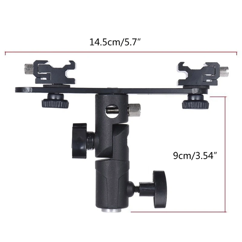 Camera Hot Shoe Mount Adapter Video Double Hot Shoe Bracket Light LED Monitors Microphones Studio Flash Video Camera