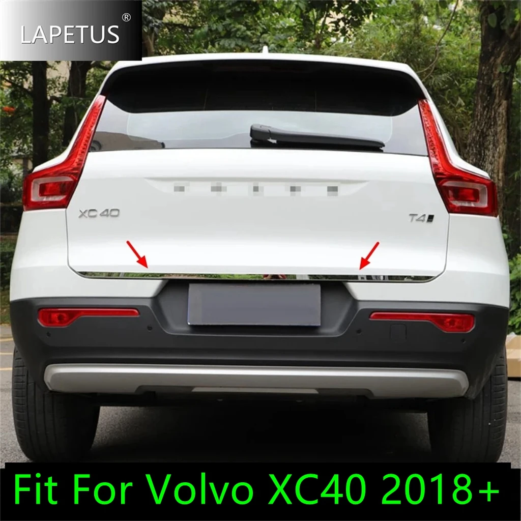 

Stainless Steel Rear Door Trunk Tailgate Bottom Lid Strip Cover Trim Exterior Refit Kit Accessories For Volvo XC40 2018 - 2024