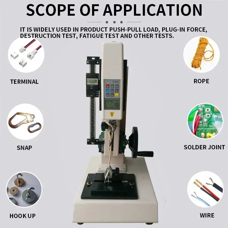 500N الرقمية دفع سحب مقياس القوة آلة اختبار الضغط العالمي واي يدويا المسمار الإطار اختبار مقاعد البدلاء للتحكم في الجودة