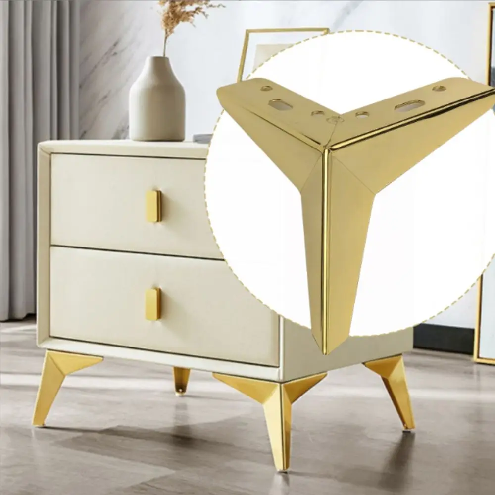 Metal Furniture Legs Replacement Triangle Nightstand Storage Box Leg Anti Scratch Wear-resistant Cupboard Sofa Chair Feet
