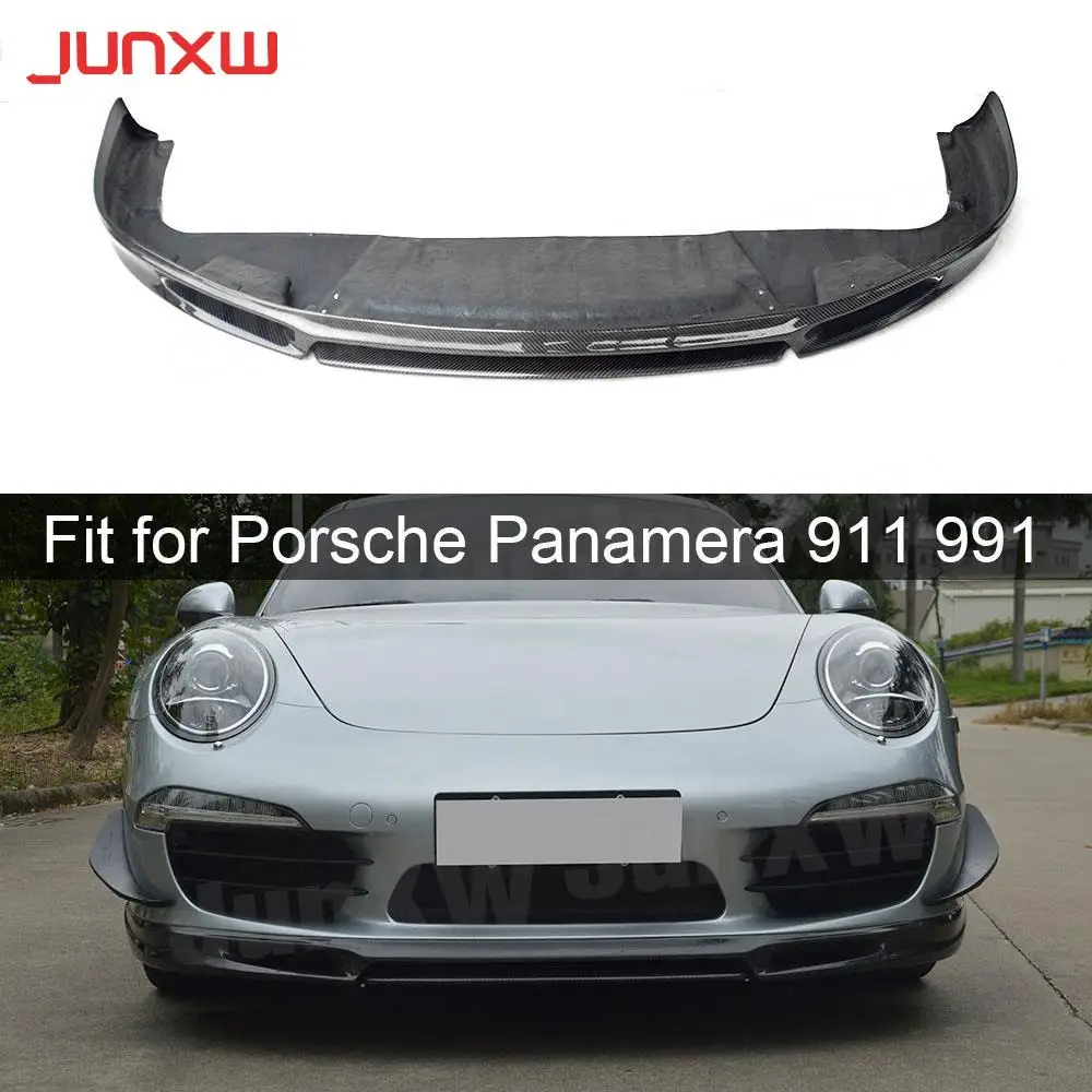 

Carbon Fiber Front Bumper Lip Spoiler fit for Porsche 911 991 GT3 2012 2013 2014 2015 FRP Head Chin Guard Plate Car Styling