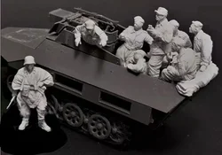 1/35 Scale Die Casting Resin Figure  Model Kit Historical Military Tank Carrying Soldiers 11 Unassembled Unpainted Free Shipping