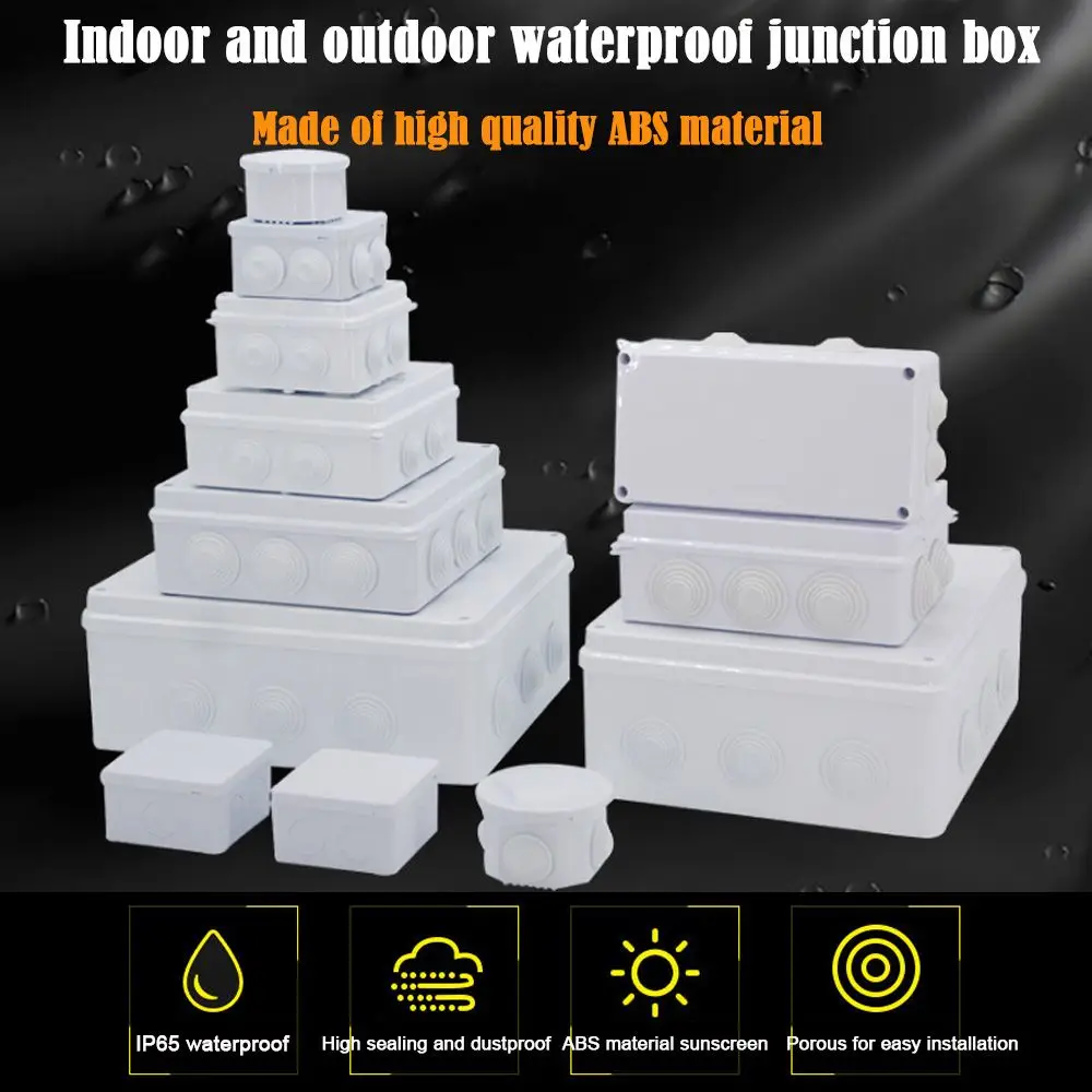 ABS Plastic Waterproof Power Box IP65 Electric Control Box DIY Indoor Outdoor Wire Shell Connection Cable Branch Junction Box image 3