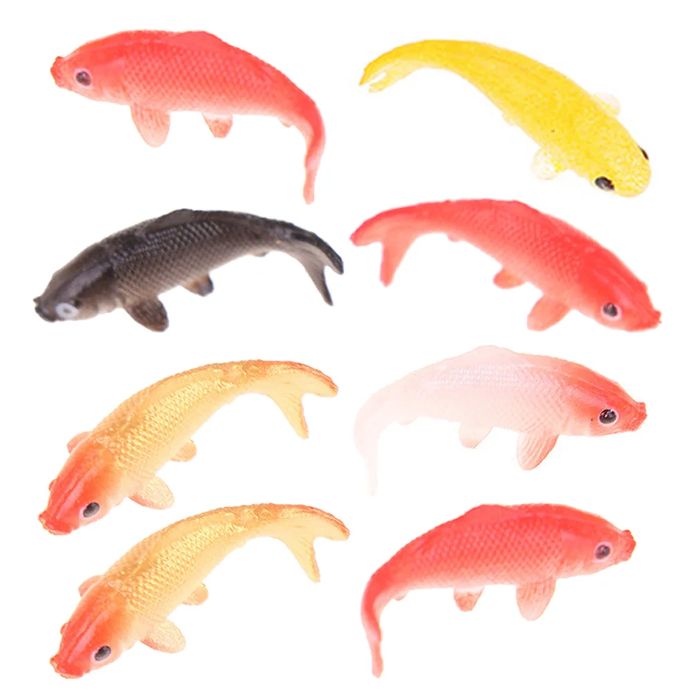 

8 Pcs Simulated Koi Model Aquarium Supply Mini Fancy Carp Fish Miniature Scene Decor Lovely Pvc Tiny