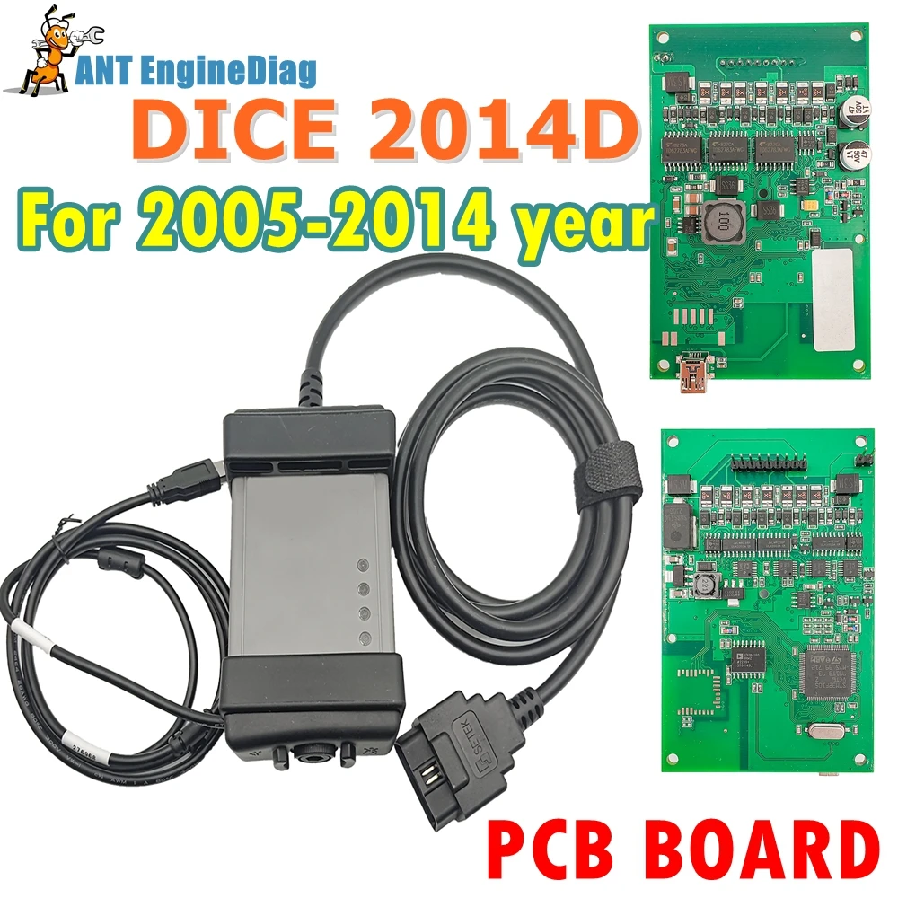 Snelle Verzending Nieuwste Volledige Chip 1:1 DICE 2014D J2534 Protocol Controle Module Onderhoud Meertalige Groene PCB Auto Diagnostische