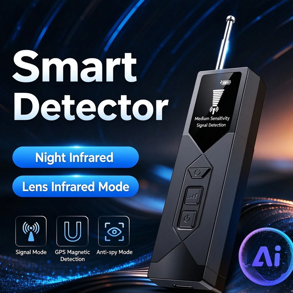 Professional Wireless Anti Spy RF Signal Detector, Hidden Camera Finder, GPS Tracker, GSM Audio Bug Scanner,Detector Car Gadgets