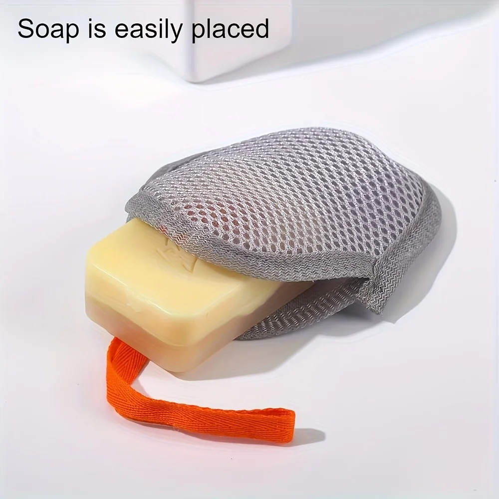 

1 шт. многоразовая сетка для мыла - двухсторонний дозатор мыла без помощи рук - производитель, портативная пена для ванны/душа, легко ополаскиваемый, без остатков