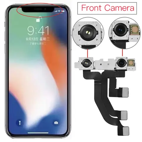 Front Camera  For iPhone X XR Xs Max Face Camera With Proximity Sensor Flex No Face ID Phone Parts Replacement