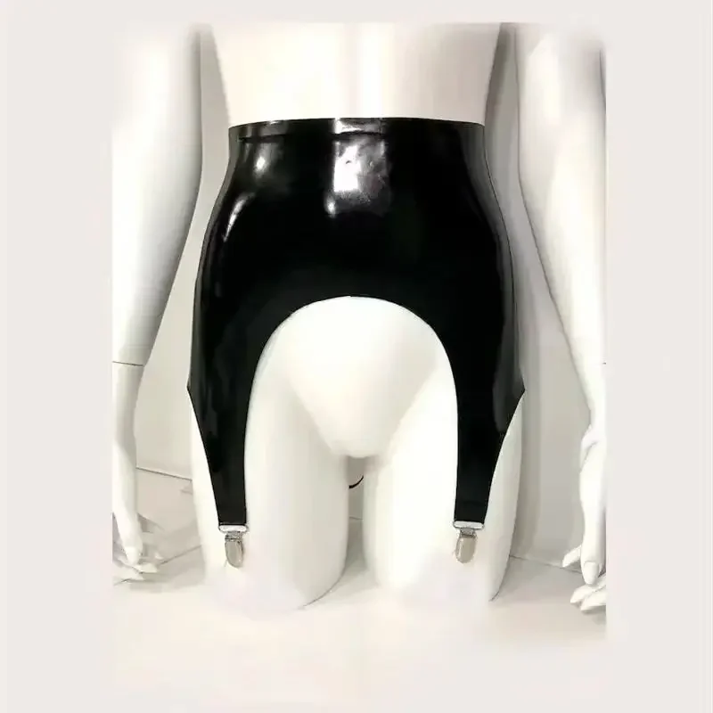 

Women Latex Garter Briefs Stocking Clip Shorts Rubber Underwear Halloween Cosplay Costumes