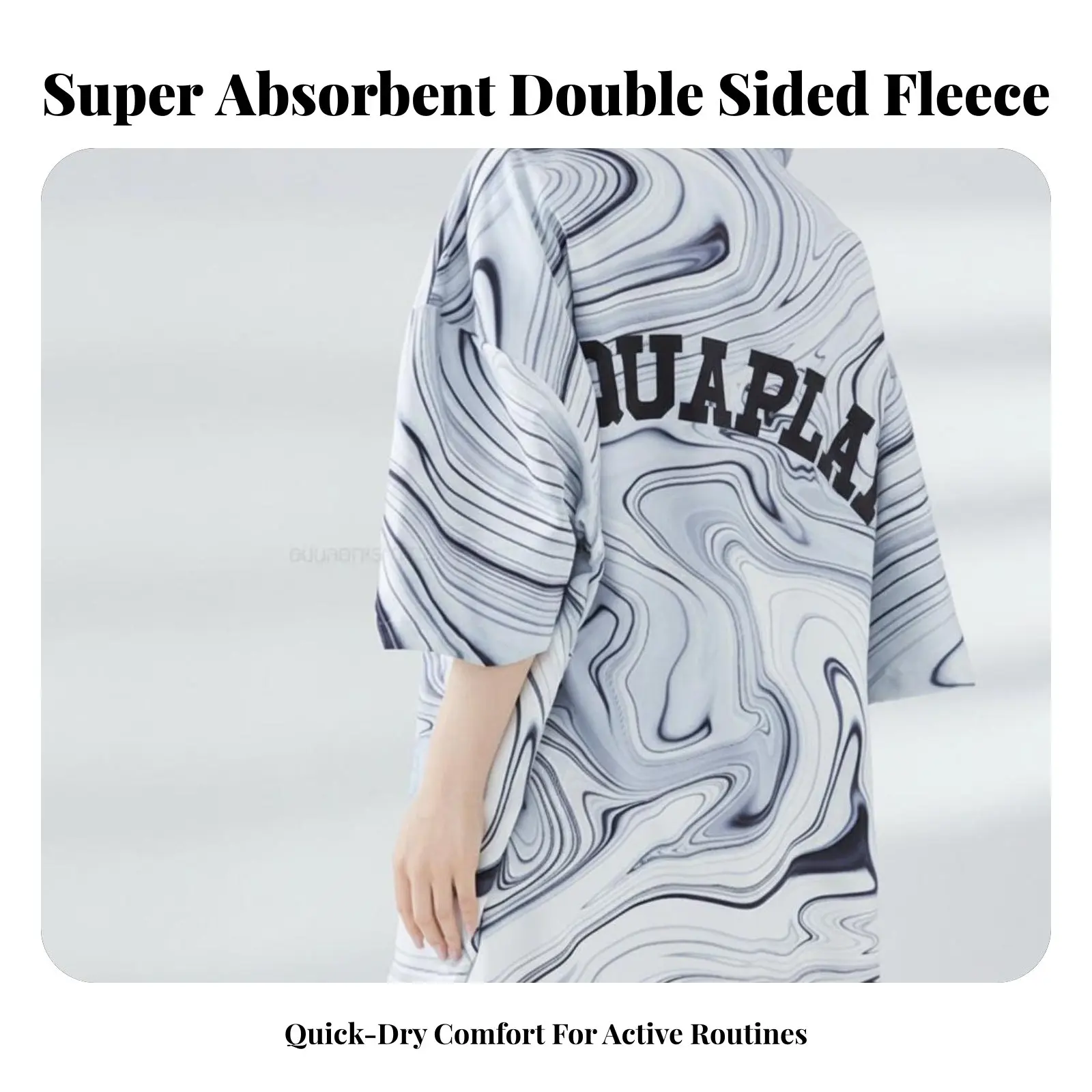 

Пончо-полотенце для ванной, быстросохнущее, впитывающее, с капюшоном, для фитнеса, плавания, пляжа, унисекс, с водным принтом