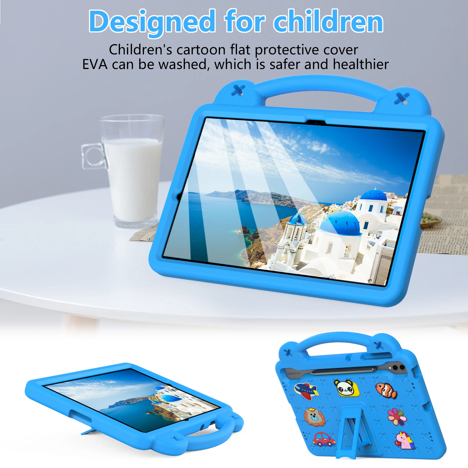 Tablet for Samsung Galaxy Tab S9 plus S9FE S8 Plus 12.4 inch kid Cartoon Shockproof stand cover for S7 Plus S7FE SM-T730 SM-T736