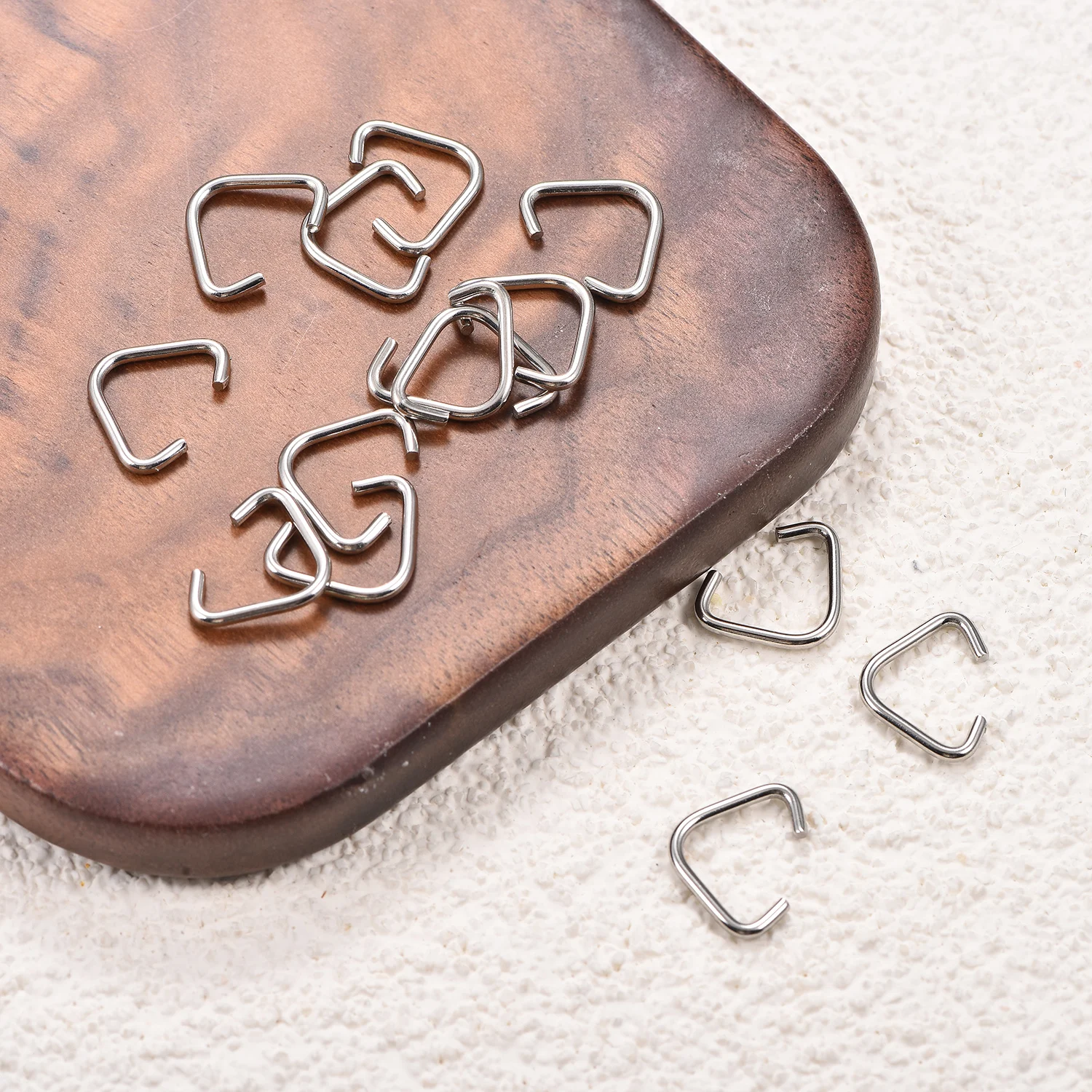 20 Stück/Set Anhängerverschluss Edelstahl Dreieckige Offene Verbindungsringe DIY Ohrringe Armband Halskette Schmuckherstellung Zubehör – Detail 1