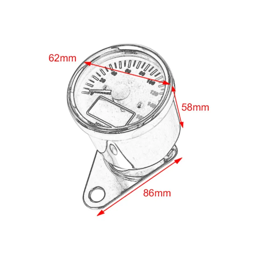 125 Motorcycle Dashboard with Self-Check Pointer Digital Speedometer Semi-Digital Fuel Gauge Retro Modified Odometer
