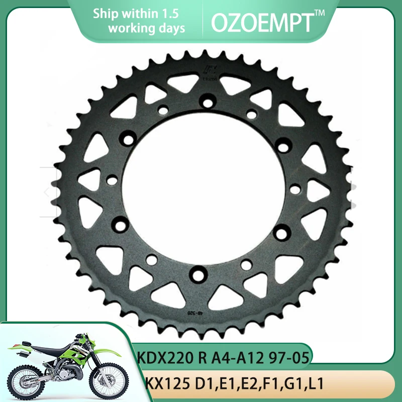 

OZOEMPT 520-47T Motorcycle Rear Sprocket Apply to KX125 D1,E1,E2,F1,G1,L1 KDX200 E1-E6,H1-H11,H6F KDX220 R A4-A12 97-05