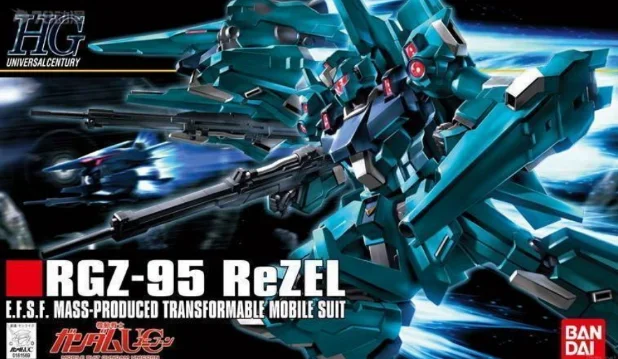 [In Stock] Bandai HGUC 1/144 ReZEL RGZ-95 GUNDAM Action Assembly Model