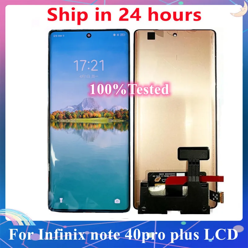AMOLED TFT For Infinix Note 40 Pro 4G/5G X6850, X6851 LCD Display Screen+Touch Digitizer For KJ7 Note 40pro plus Replacement