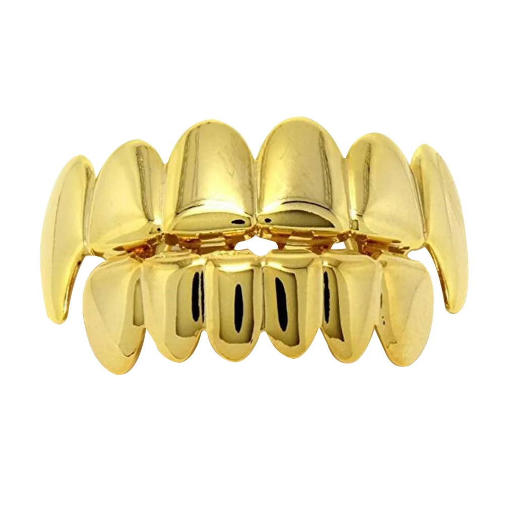 Plated Golden Teeth Braces Shiny European and American Hip Hop Jewelry Bottom Set