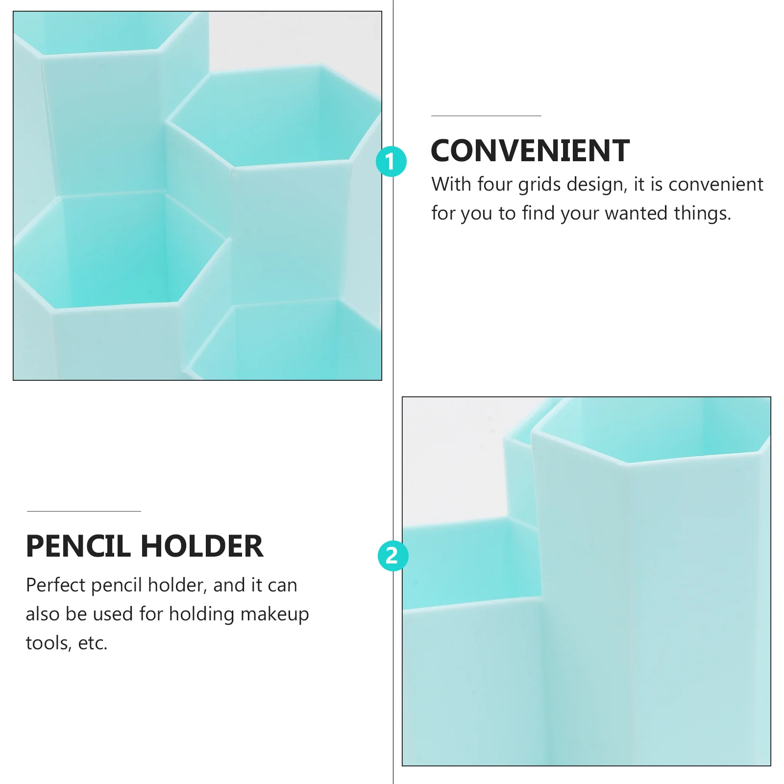 

Hexagonal Pen Holder Organizer for Pens Office Desk Organization Organizers Desktop Makeup Container Brush Storage Cute Vase