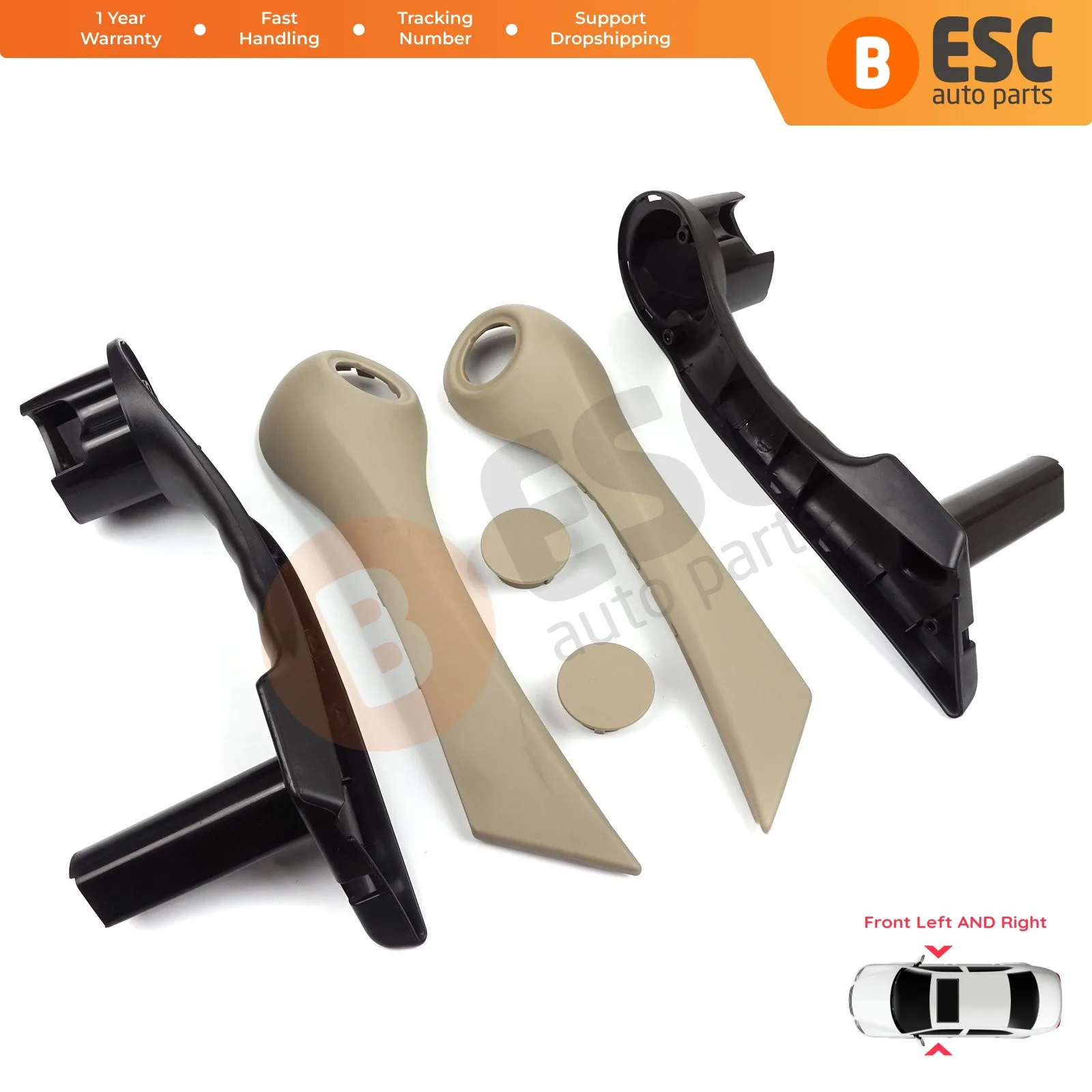 

EDP794-1 Front Inner Door Holding Handle Grip Hold Beige Color Left and Right for Renault Megane MK2 2002-2009 7701475317