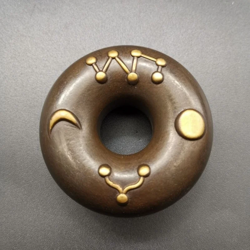 

Antique Medical Tiger Support Bagua Sun Moon Star Copper Medicine Bell