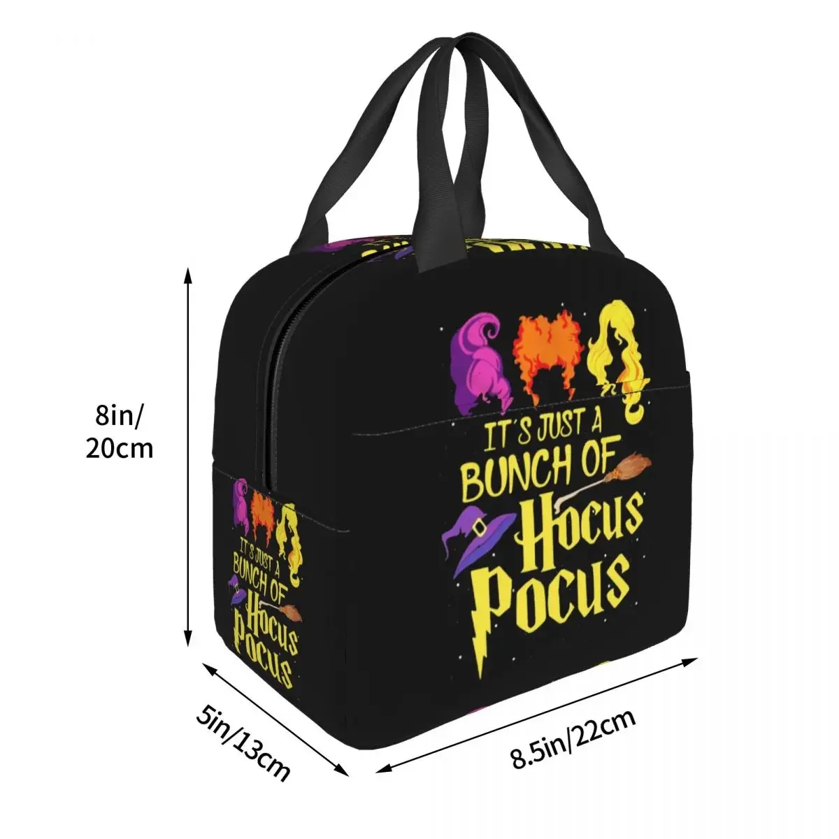 Pocus Hocus Halloween Quotes Lunch Bag Thermal Cooler Insulated Lunch Box for Women Children Work Picnic Food Tote Container